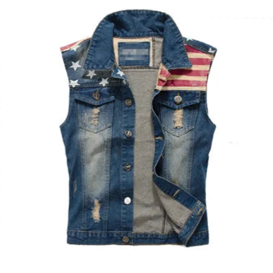 Veste en Jean Sans Manches USA Homme