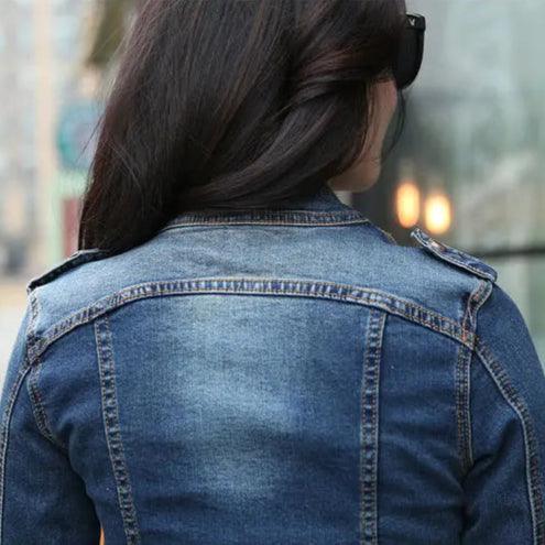 Veste en Jean Femme Col Mao