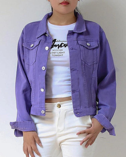 Veste en Jean Mauve Femme