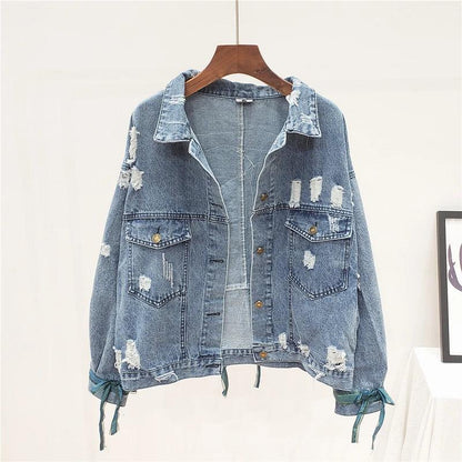 Veste en Jean Avec Dessin Dans Le Dos Femme