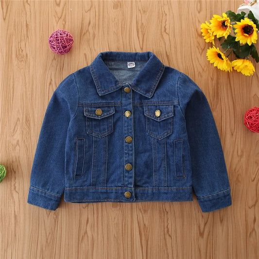 Veste en Jean Bleu Foncé Fille