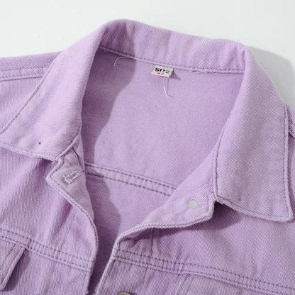 Veste en Jean Lilas Femme