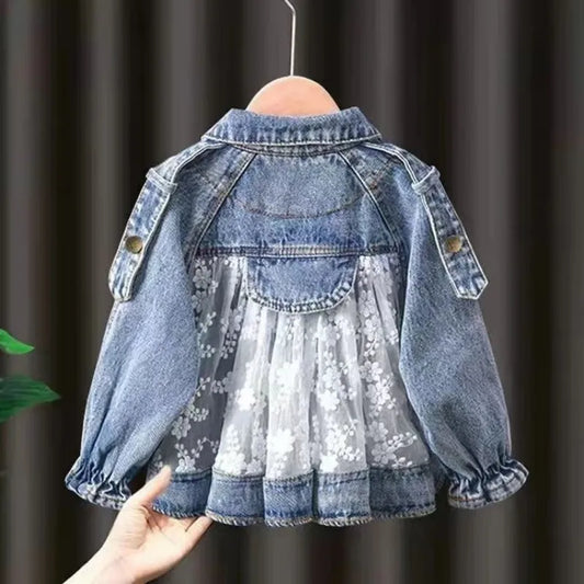 Veste en Jean Fille avec Dentelle