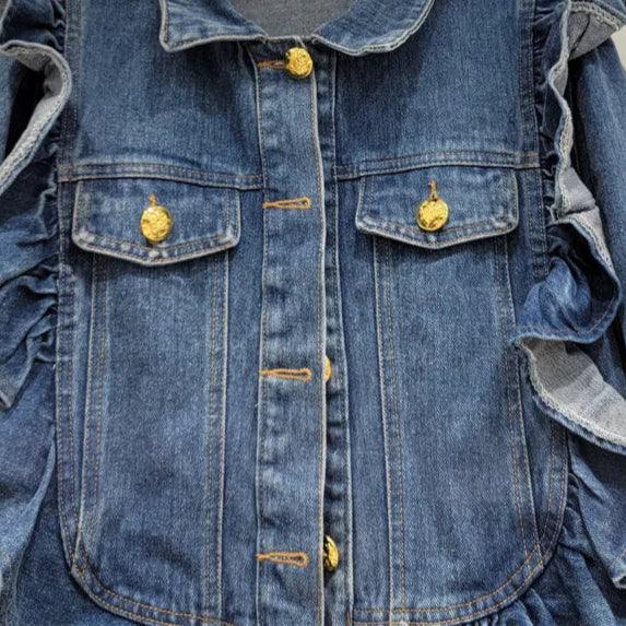 Veste en Jean à Volant Femme