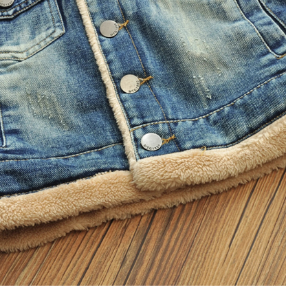 Veste en Jean avec Fourrure Enfant Garçon