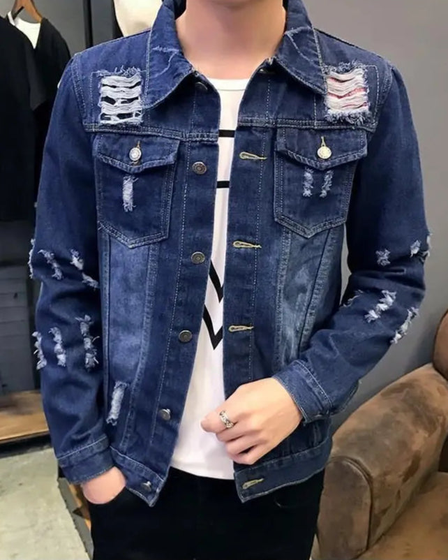 Veste en Jean Usée Homme