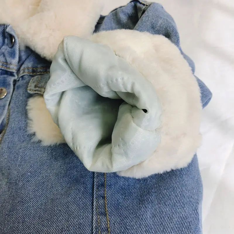 Veste en Jean avec Fourrure Fille