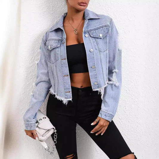 Veste en Jean Déchiré Femme