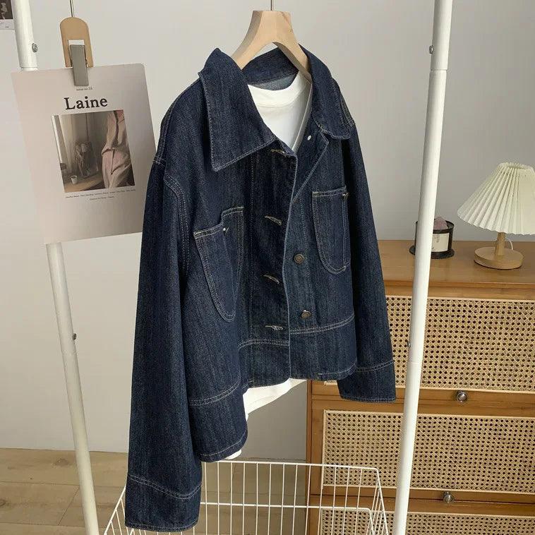 Veste en Jean Bleu Foncé Femme - VestesEnJean