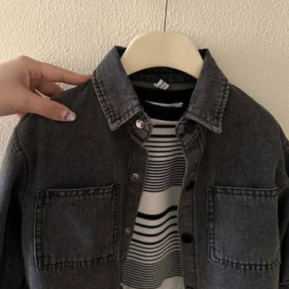 Veste en Jean Noir Garçon