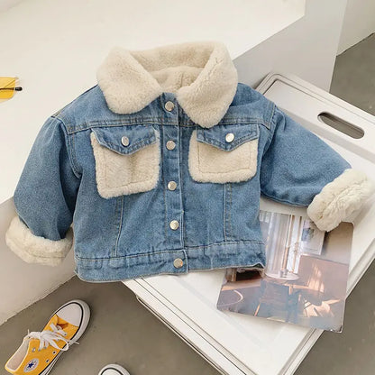 Veste en Jean avec Fourrure Fille