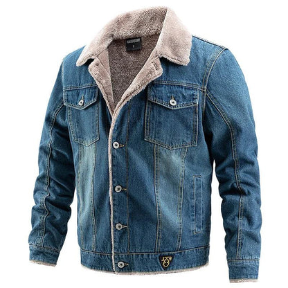 Veste en Jean Col Fourrure Homme