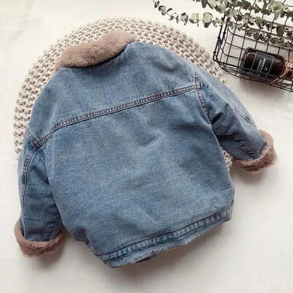 Veste en Jean Enfant Garçon Col en Laine