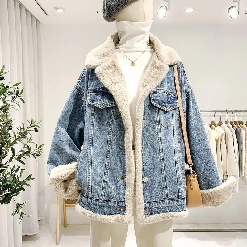 Veste en Jean Femme Moumoute Réversible - VestesEnJean