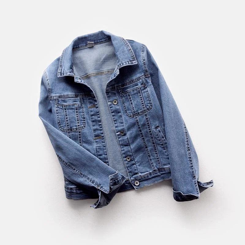 Veste en Jean Délavé Femme