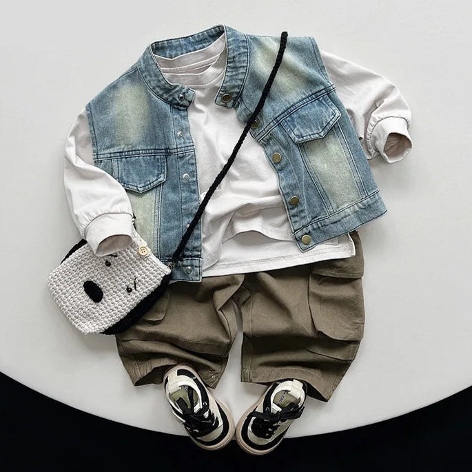 Veste en Jean Sans Manches Bébé