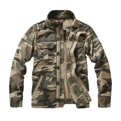 Veste en Jean Camouflage à Col Montant Homme