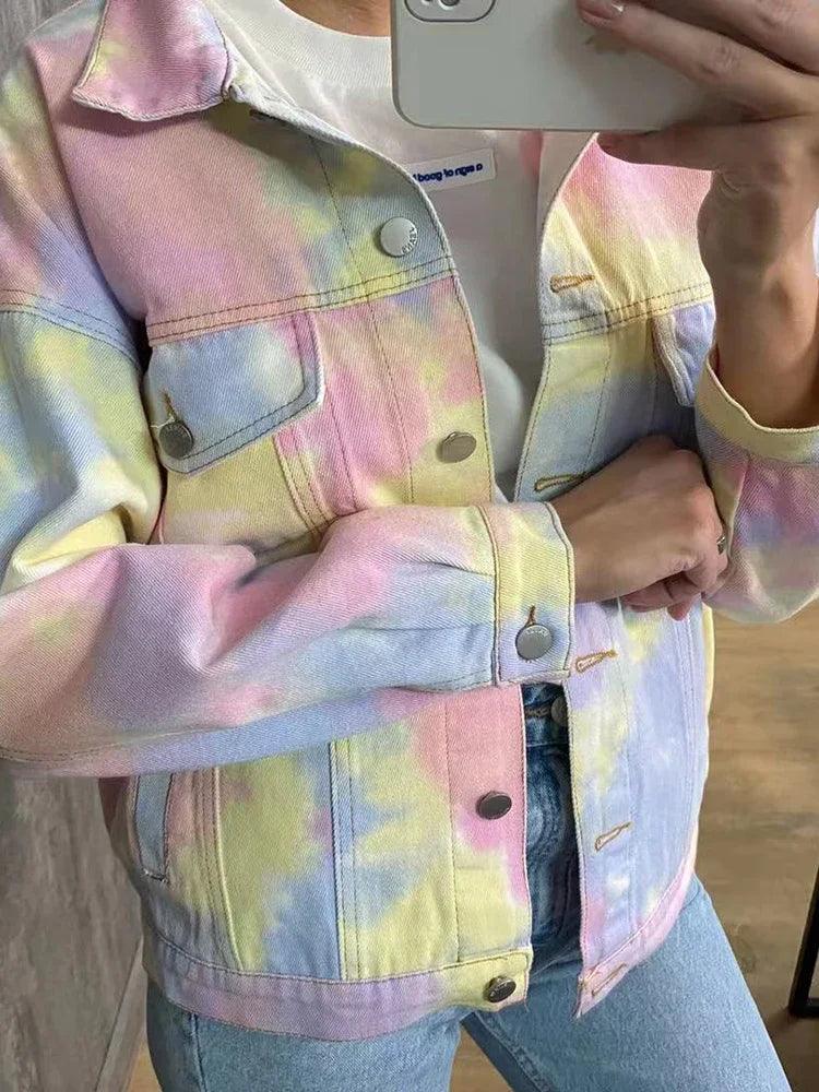 Veste en Jean Tie and Dye Femme