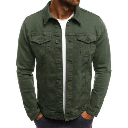 Veste en Jean Vert Kaki Homme