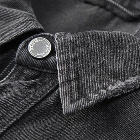 Veste en Jean Noir Oversize Homme