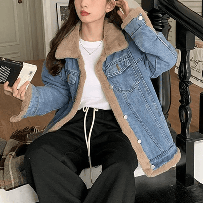 Veste en Jean Fourrée Femme - VestesEnJean