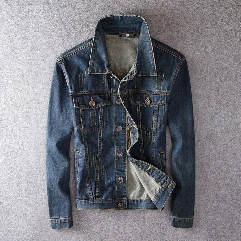 Veste en Jean Homme Brodée Indien
