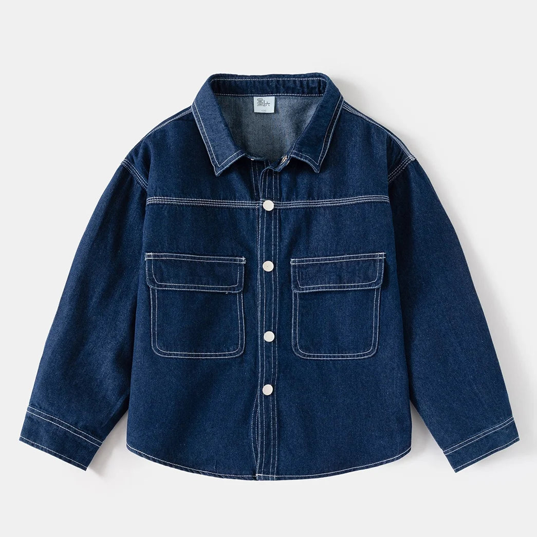 Veste en Jean Bleu Marine Garçon