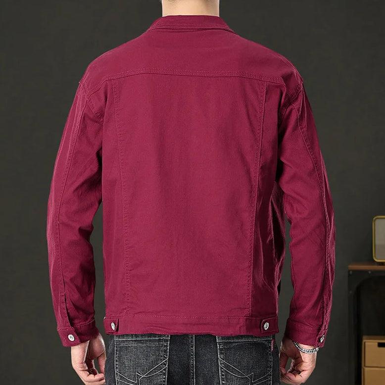 Veste en Jean Bordeaux Homme