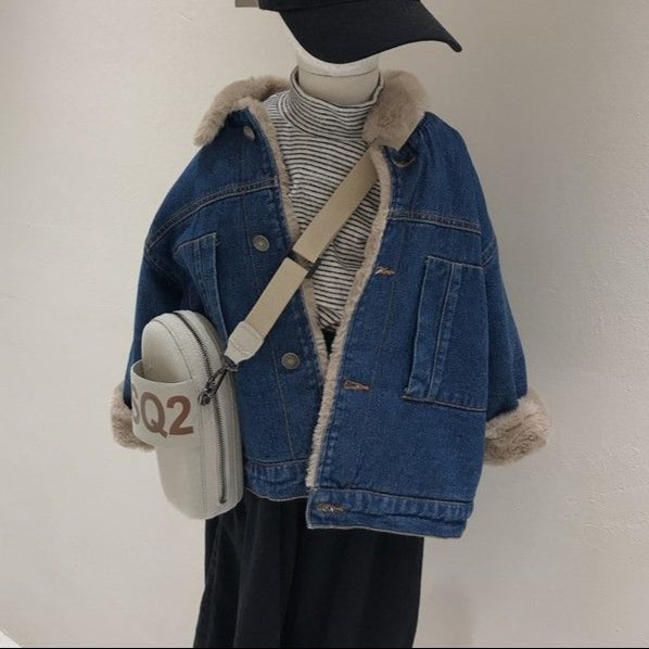 Veste en Jean avec Moumoute Fille