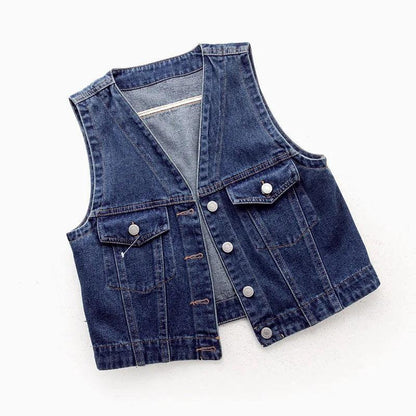 Veste en Jean Courte Sans Manches Femme