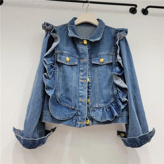 Veste en Jean à Volant Femme