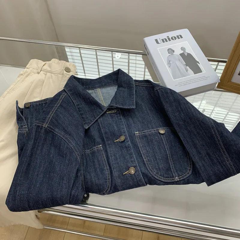 Veste en Jean Bleu Foncé Femme - VestesEnJean