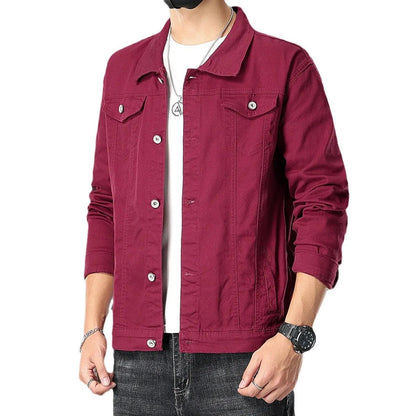 Veste en Jean Bordeaux Homme