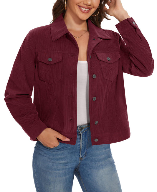 Veste en Jean Bordeaux Femme