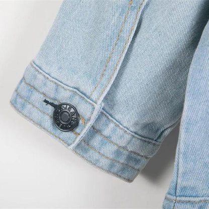 Veste en Jean Courte Femme Sans Col