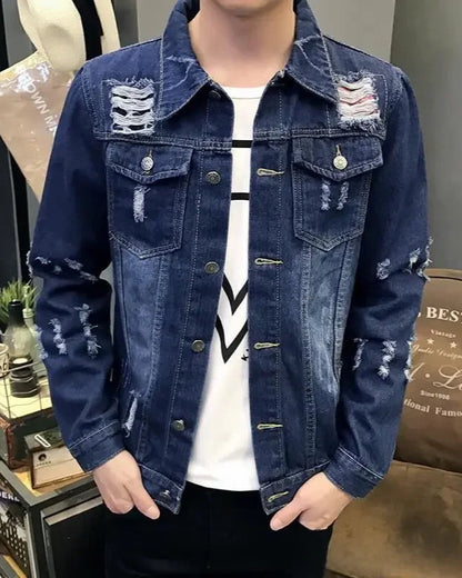 Veste en Jean Usée Homme