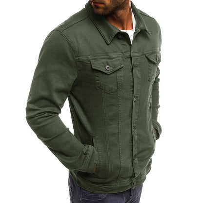 Veste en Jean Vert Kaki Homme