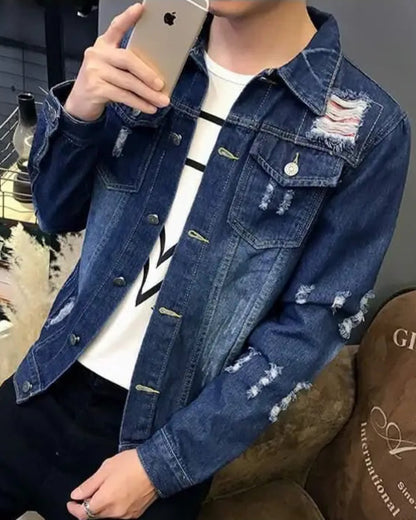 Veste en Jean Usée Homme