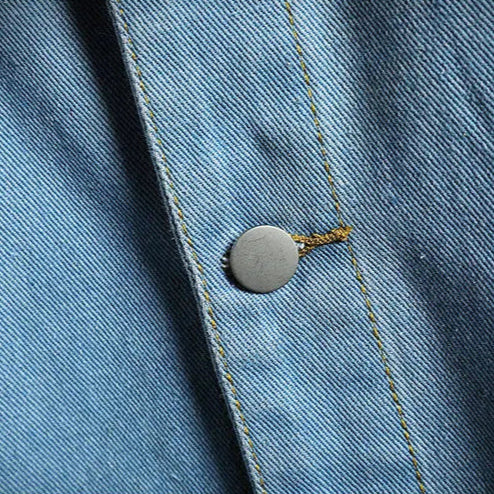 Veste en Jean Longue Décontractée Homme