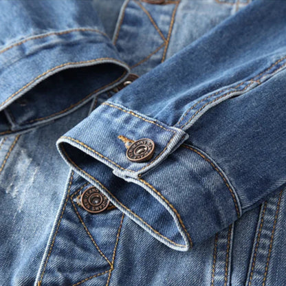 Veste en Jean Homme Brodée Indien