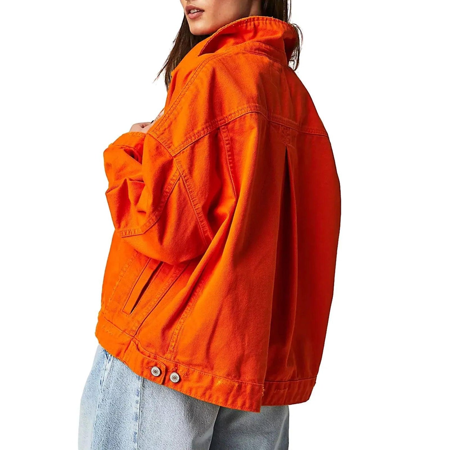 Veste en Jean Orange Fluo Femme