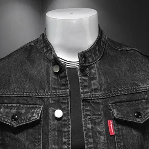 Veste en Jean Noir Sans Manches Homme