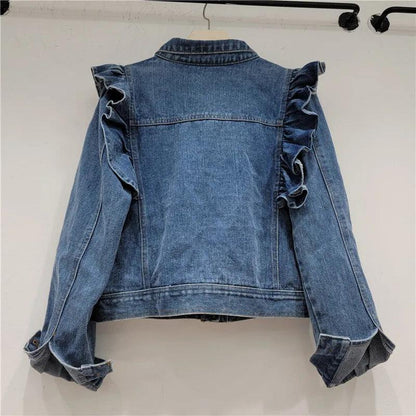 Veste en Jean à Volant Femme