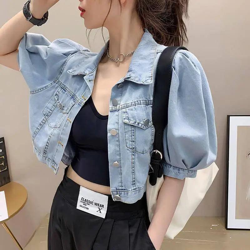 Veste en Jean Crop Femme