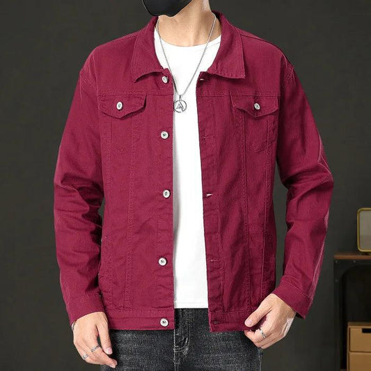 Veste en Jean Bordeaux Homme