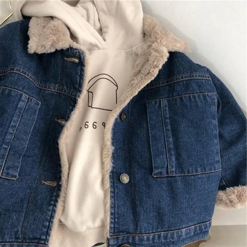 Veste en Jean avec Moumoute Fille