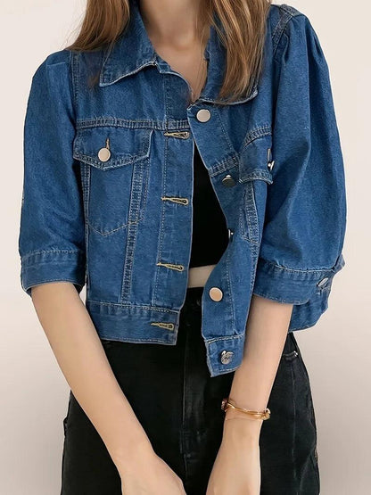 Veste en Jean Bleu Courte Femme