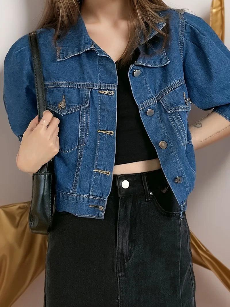 Veste en Jean Bleu Courte Femme