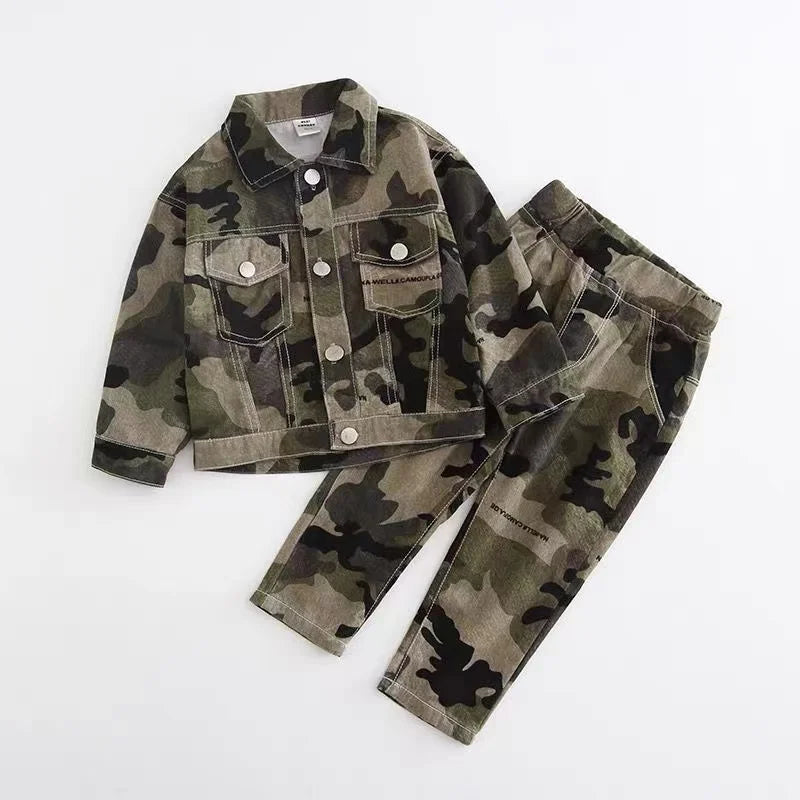 Veste en Jean Camouflage Enfant Fille & Garçon + Bas