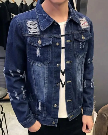 Veste en Jean Usée Homme